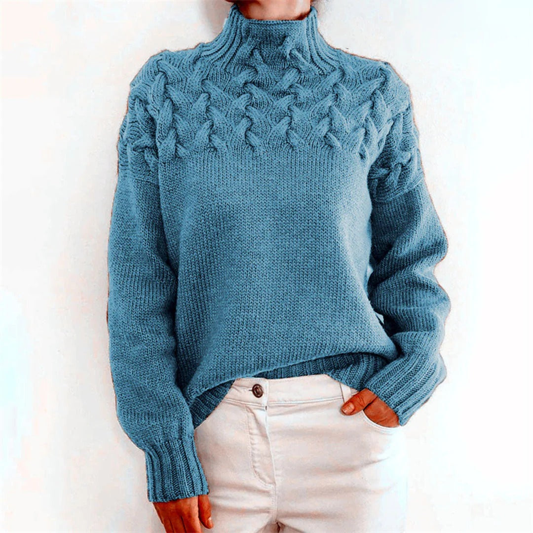 Soft Women's Crew Neck Wool Sweater - Luxicro