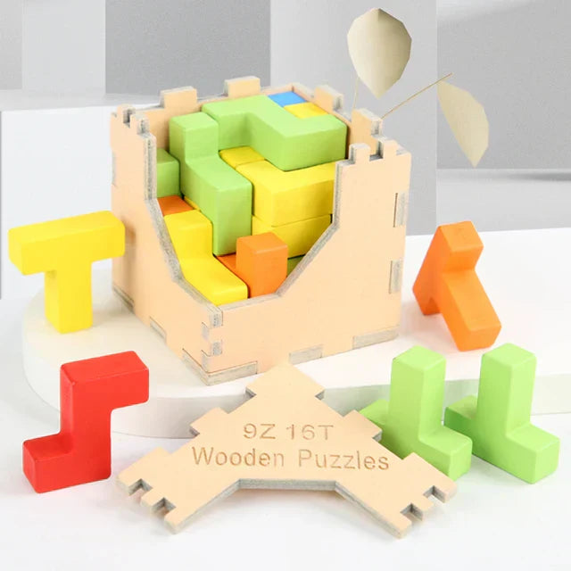 Challenging 3D Wooden Puzzle Toy - Luxicro