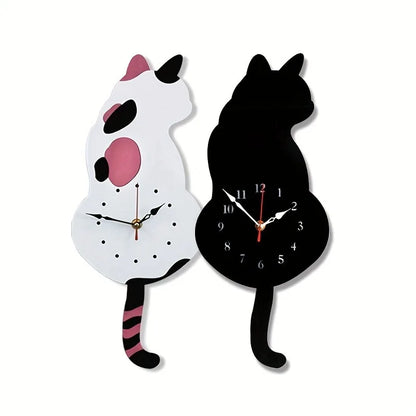 Cute Cat Round Wall Clock