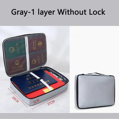 Secure Travel File Bag with Zipper Pocket Organizer