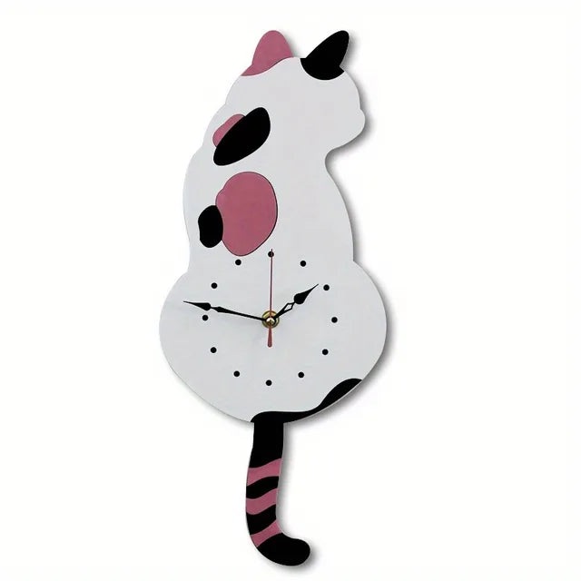 Cute Cat Round Wall Clock - Luxicro
