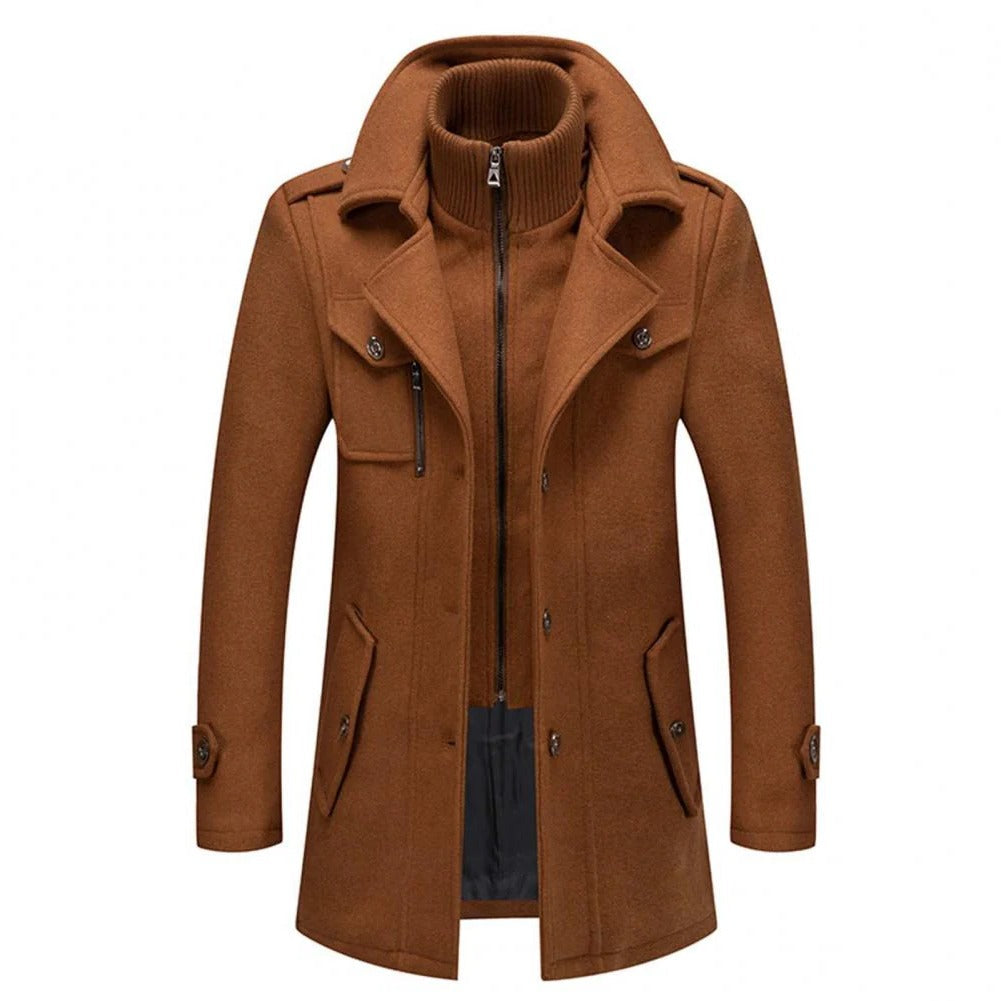 Warm Mens Double Breasted Parka Coat - Luxicro