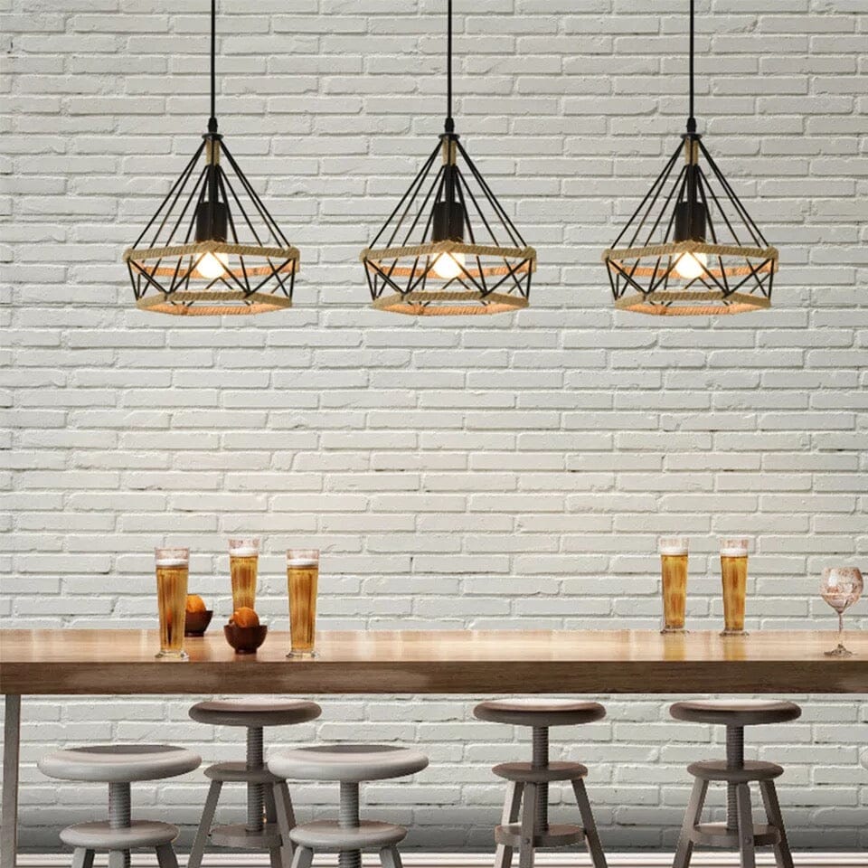 Rustic Woven Table Lamp Nordic Style Handmade Light