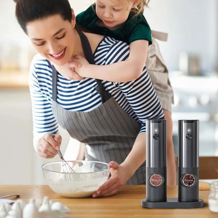 Premium Automatic Salt Pepper Grinder with USB Charging - Luxicro