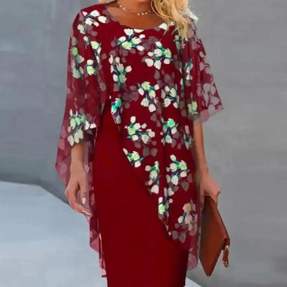Beautiful Flower Pattern Ladies Dress - Luxicro