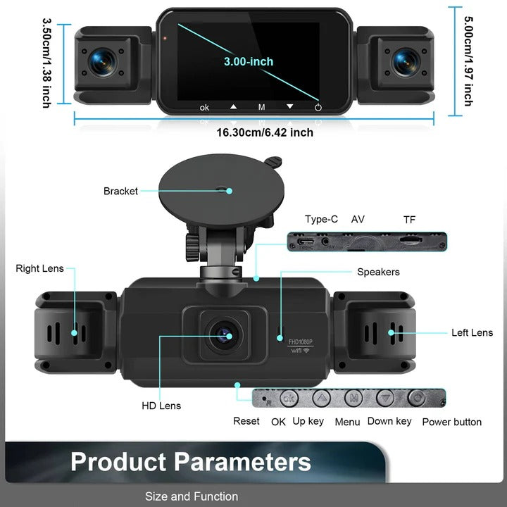 Advanced Car Dashboard Camera with WiFi and Night Vision