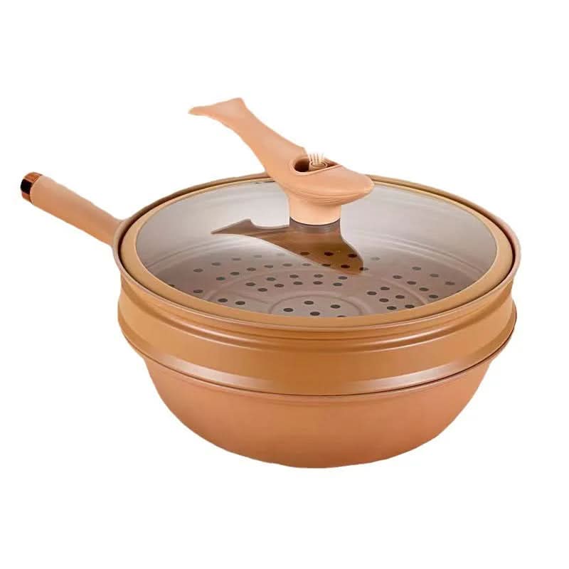 Premium Large Non-Stick Wok with Steamer Basket