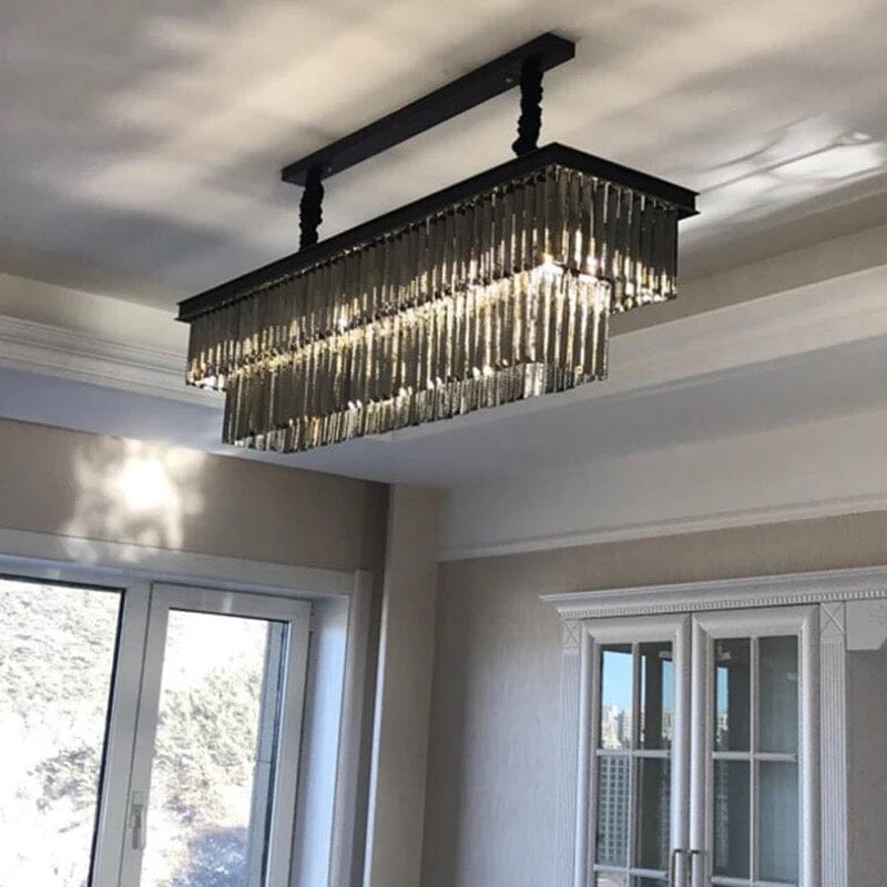 Luxurious Crystal Drop Chandelier With Hanging Gems