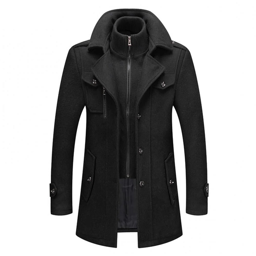 Warm Mens Double Breasted Parka Coat