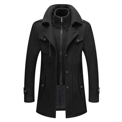 Warm Mens Double Breasted Parka Coat