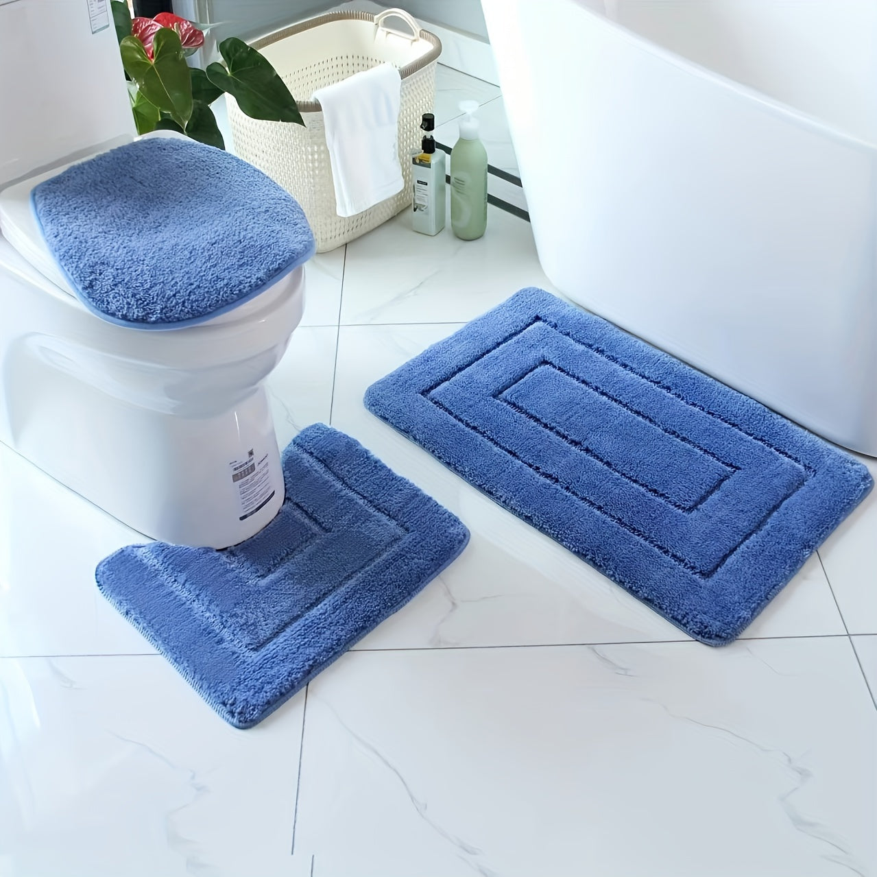 Soft Non-Slip Bathroom Mat Set