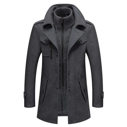 Warm Mens Double Breasted Parka Coat
