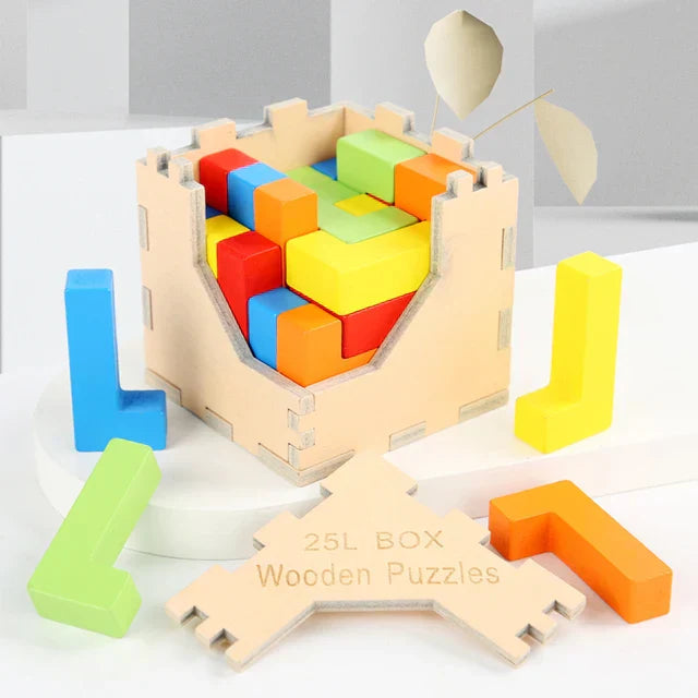 Challenging 3D Wooden Puzzle Toy