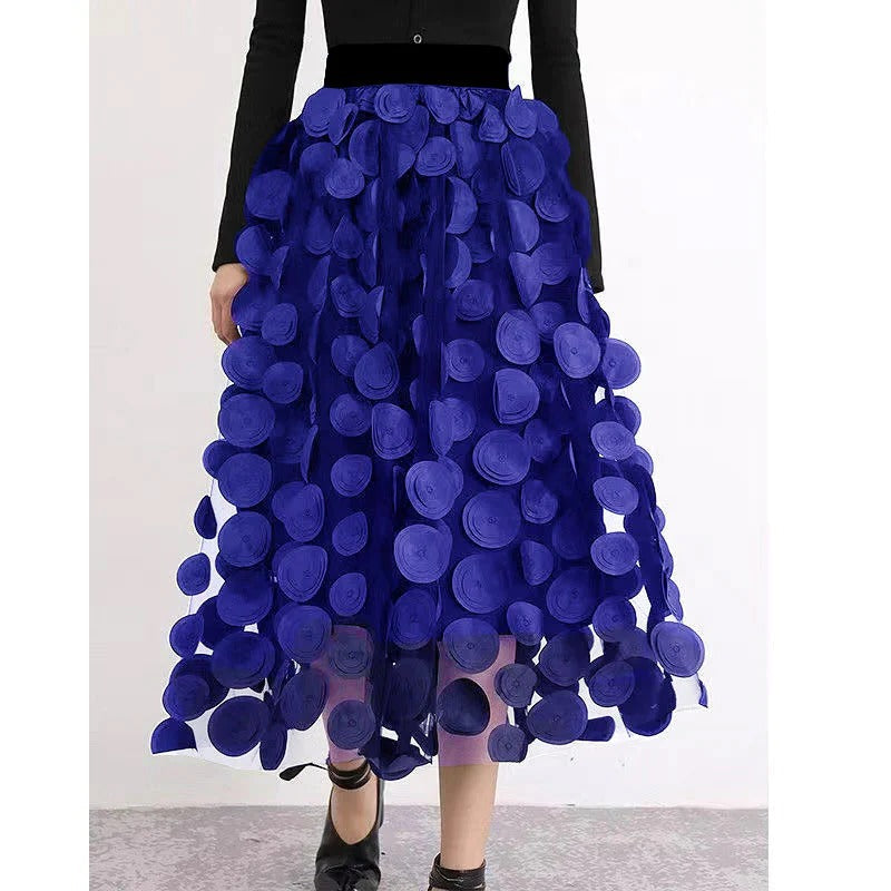 Fashionable Dot Ruffle Mini Skirt