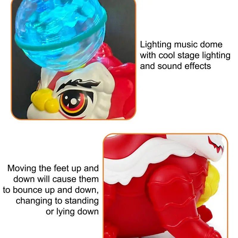 Fun LED Lion Desk Lamp with Music and Motion