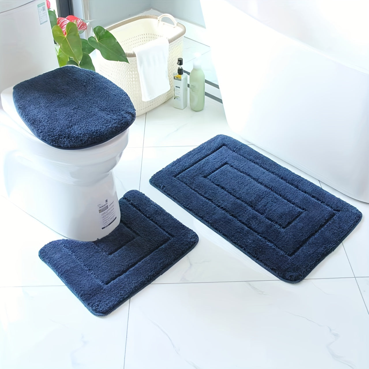 Soft Non-Slip Bathroom Mat Set