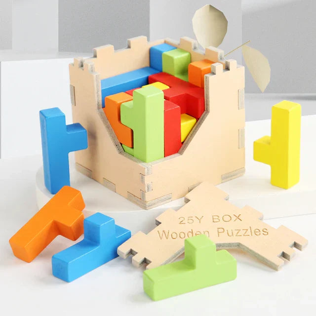 Challenging 3D Wooden Puzzle Toy