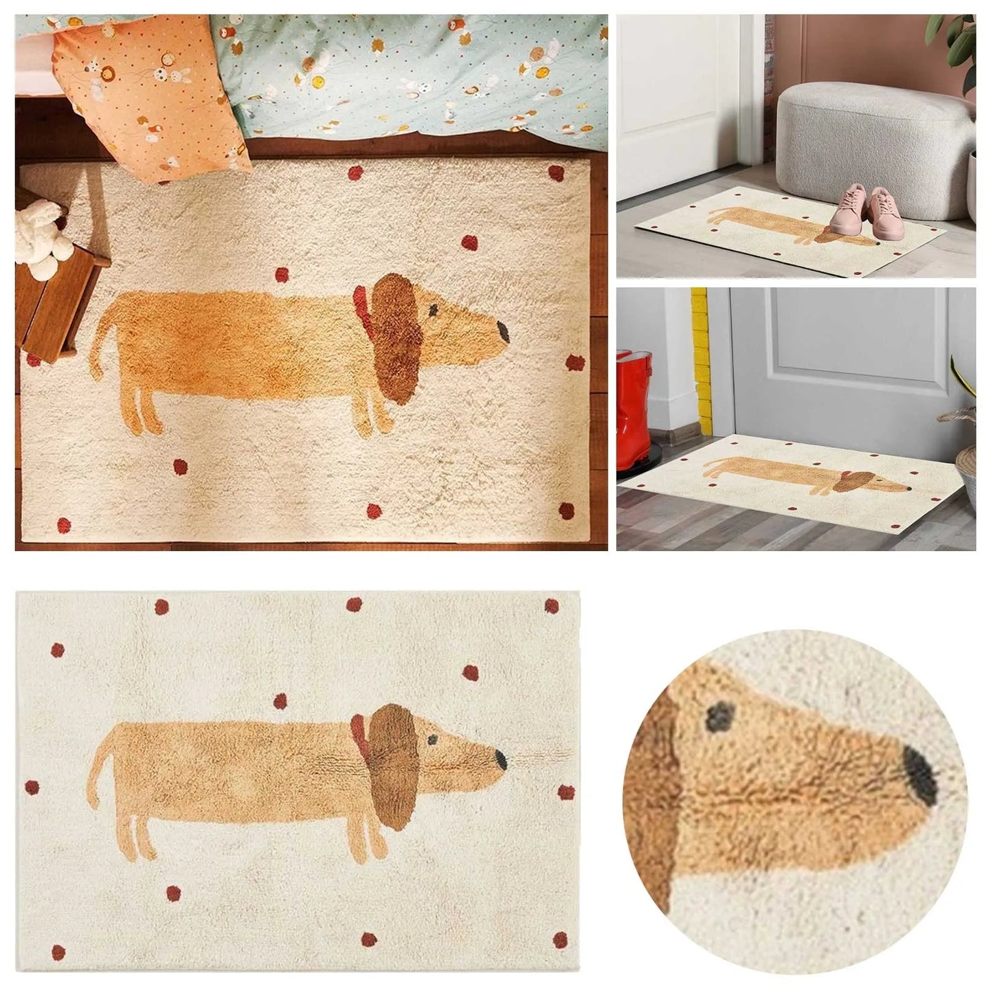 Soft Children's Rug with Fun Puppy Pattern
