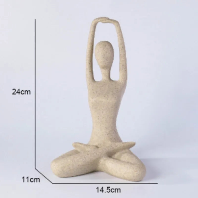 Tranquil Female Yoga Figurine - Resin Home Decor Statue