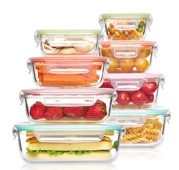 Airtight 8-Piece Food Storage Container Set with Tight Lids - Luxicro