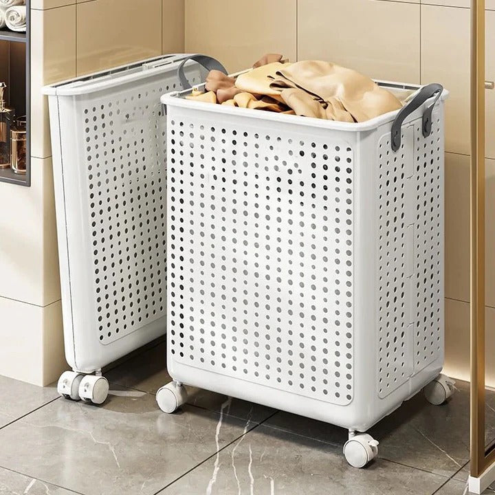 Portable Rolling Laundry Basket Cart - Luxicro