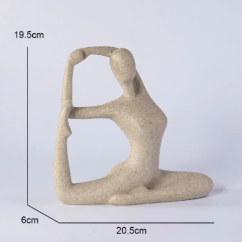 Tranquil Female Yoga Figurine - Resin Home Decor Statue