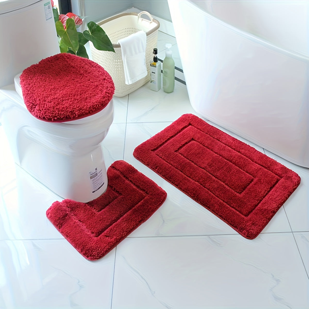 Soft Non-Slip Bathroom Mat Set