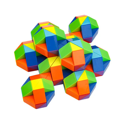 Fun Colorful 3D Snake Puzzle Cube