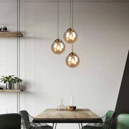 Stylish Glass Hanging Lamp for Modern Kitchens - Luxicro