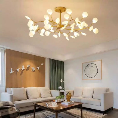 Modern Branch Pendant Light with Gold or Black Finish