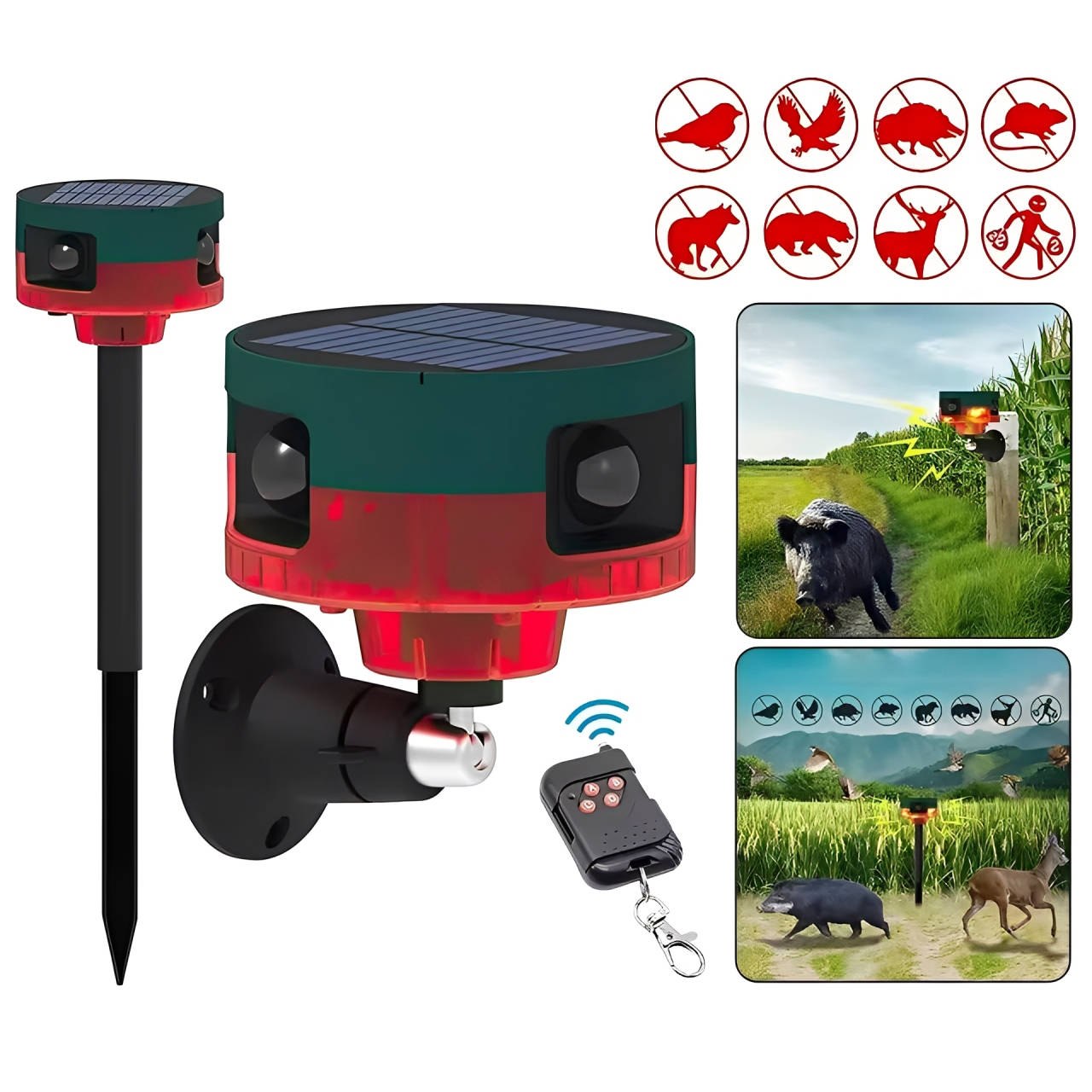 Outdoor Animal Repellent Solar Powered Pest Deterrent - Luxicro