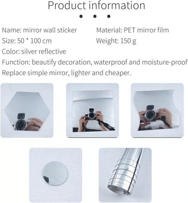 Flexible Shatterproof Wall Mirror Sticker