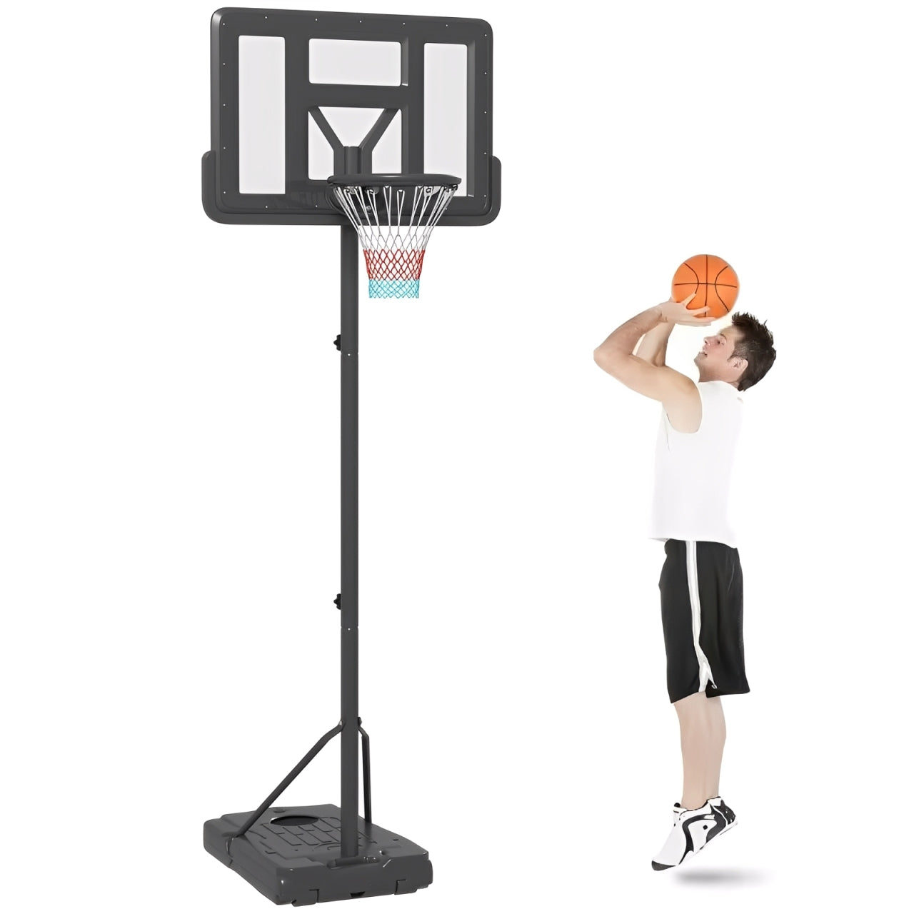 Compact Folding Basketball System - Luxicro