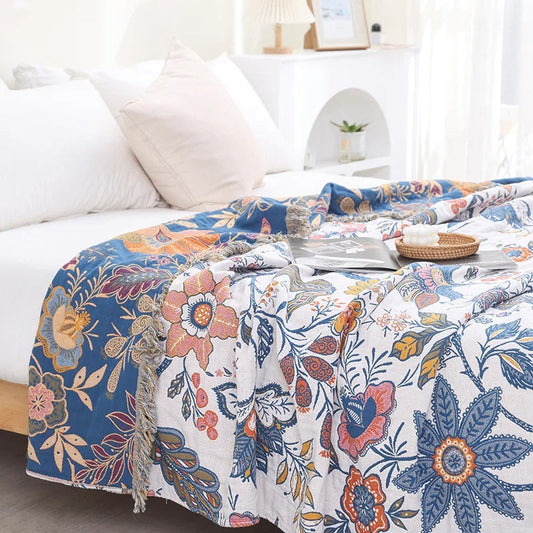 Country Flower Soft Blanket Reversible Throw - Luxicro