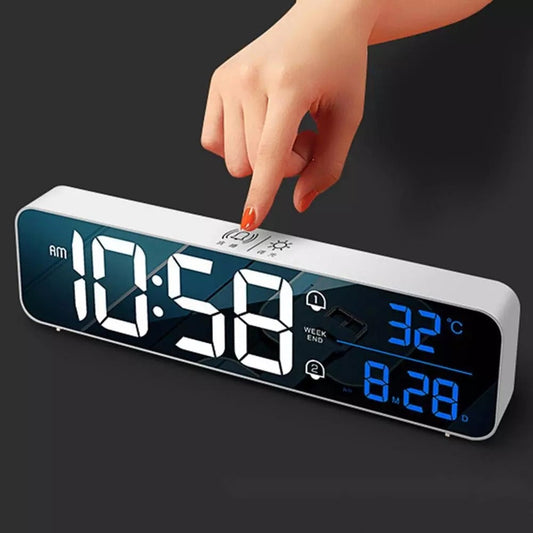 Compact Wireless LED Alarm Clock Radio - Luxicro