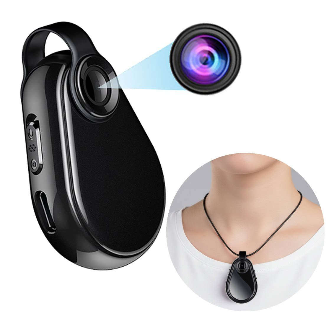 Covert Spy Camera Pendant with Audio Video Recording - Luxicro