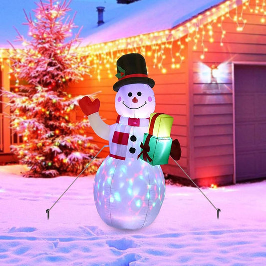 Bright Inflatable Snowman Yard Decoration with LED Lights - Luxicro