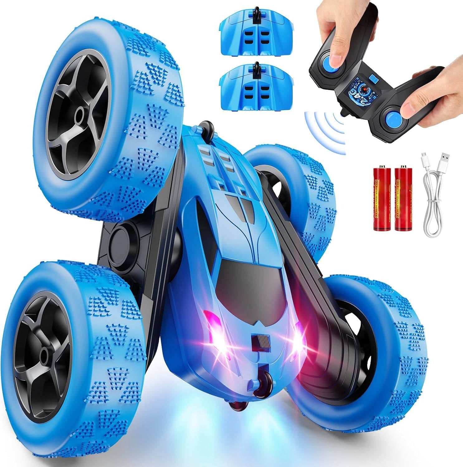 Fun Remote Control Cars for Kids with Flashing Lights - Luxicro