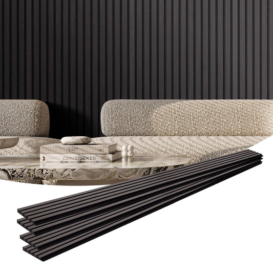 4 Pack Wooden Wall Slats 7.9x94.5 Soundproof Panels - Luxicro