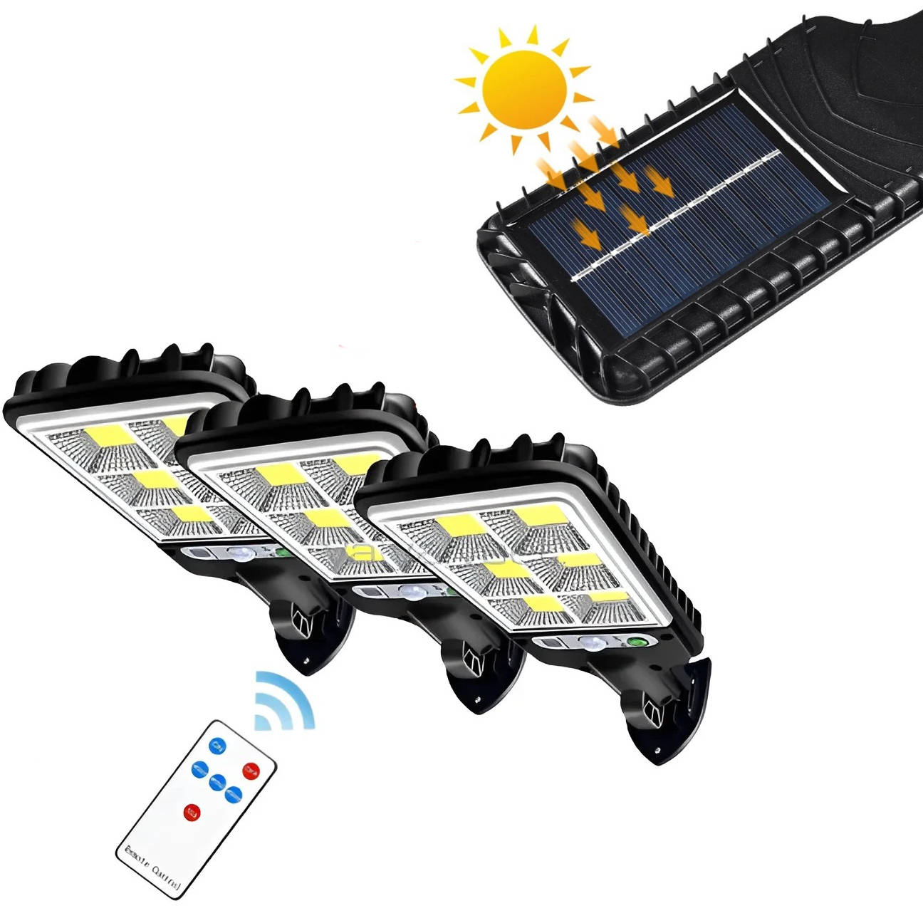3 Pack Solar Powered Motion Sensor Outdoor Lights - Luxicro