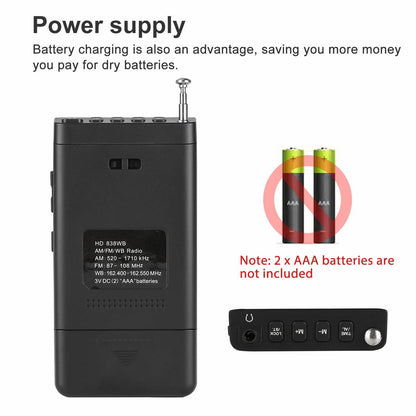 Compact Emergency AM FM Hand Radio