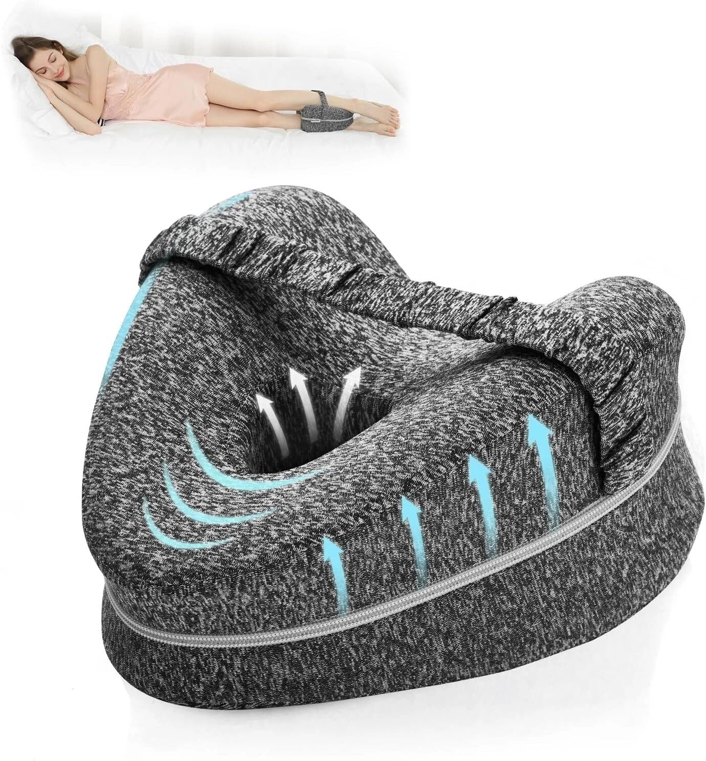 Contoured Support Knee Pillow for Sleep - Luxicro