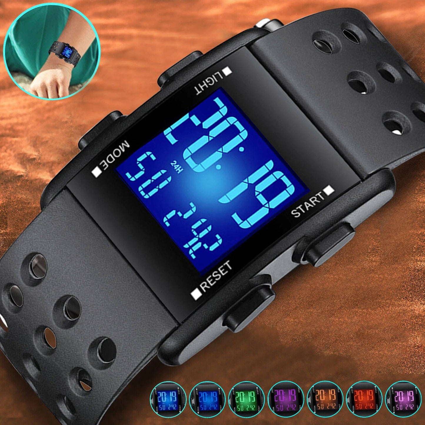 Sporty Digital Fitness Watch - Luxicro