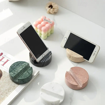 Stylish Marble Phone Holder - Compact Desktop Stand - Luxicro