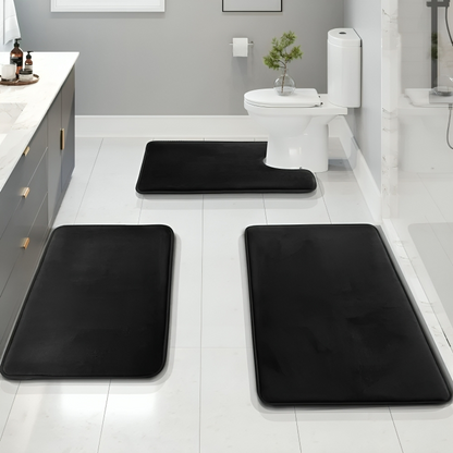 Comfortable Bath Mat Set Anti Slip Memory Foam