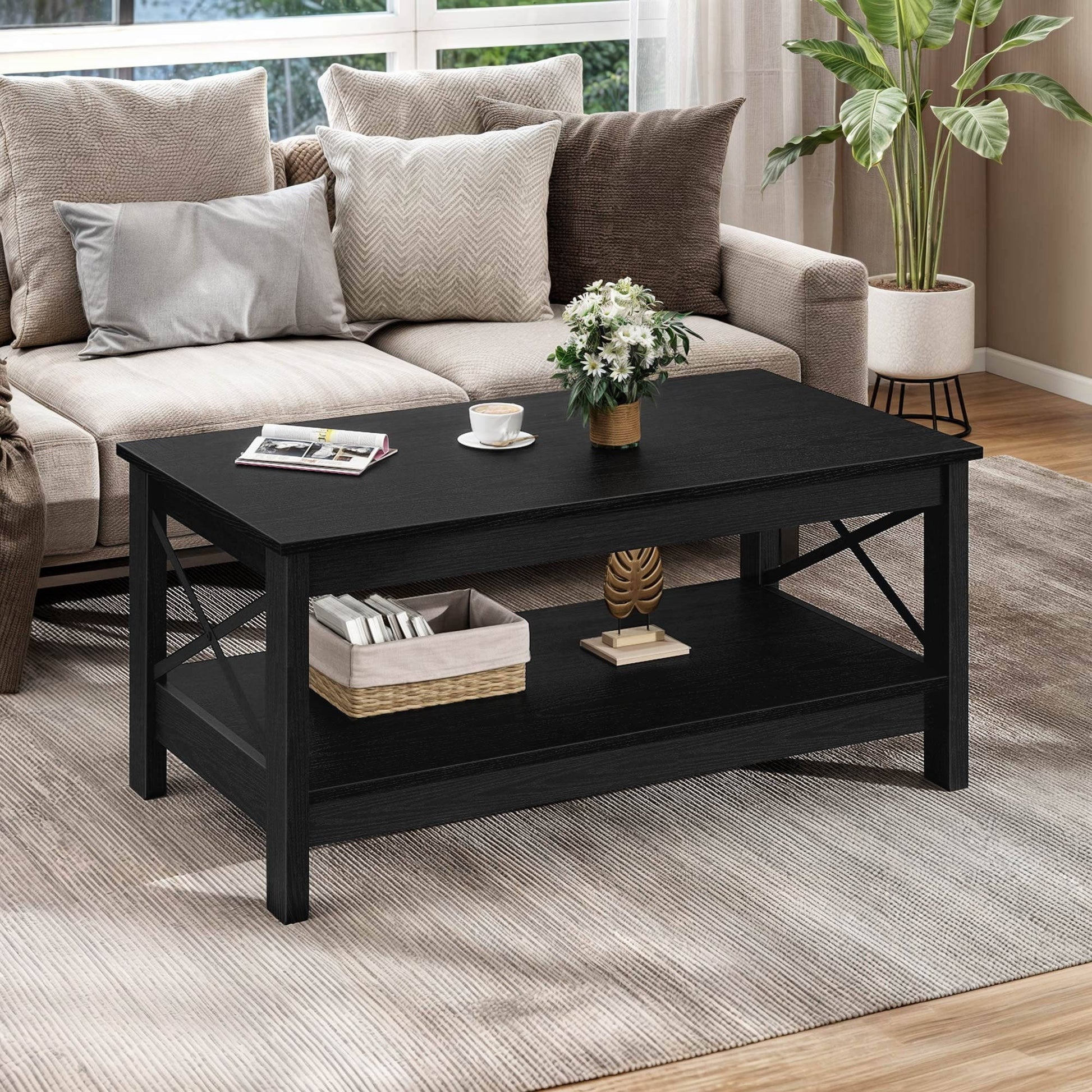 Rustic Wood Living Room Coffee Table - Luxicro