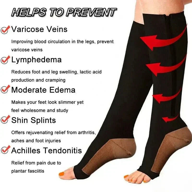 Supportive Athletic Arch Compression Socks for Men Women - Luxicro