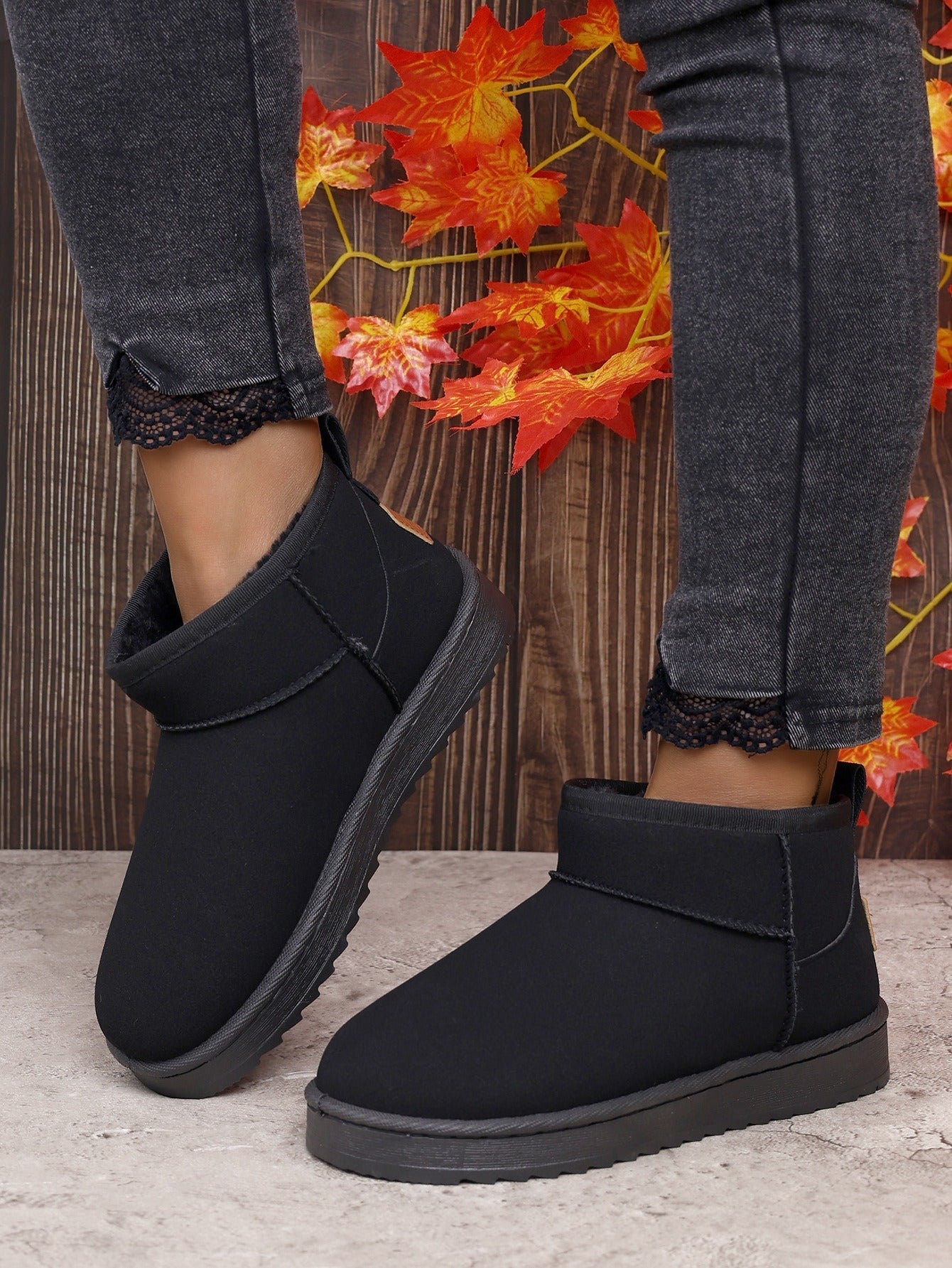 Warm Faux Fur Lined Ankle Boots for Women