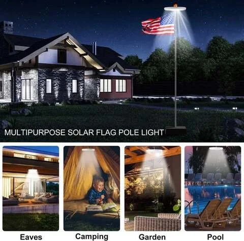 Bright Solar Flagpole LED Lights