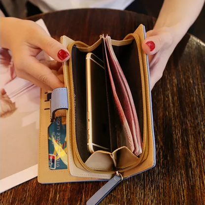 Premium Leather Wallet with Leaf Accent